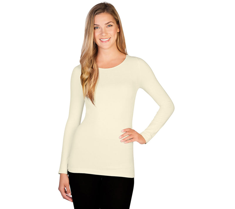 skinnytees Missy Long Sleeve Crew Neck Top — View 20