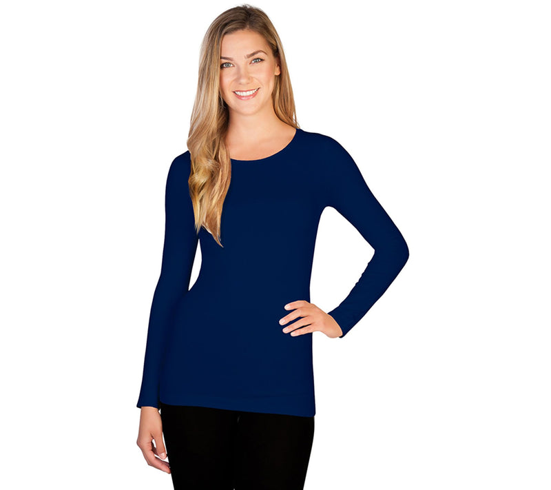 skinnytees Missy Long Sleeve Crew Neck Top — View 21
