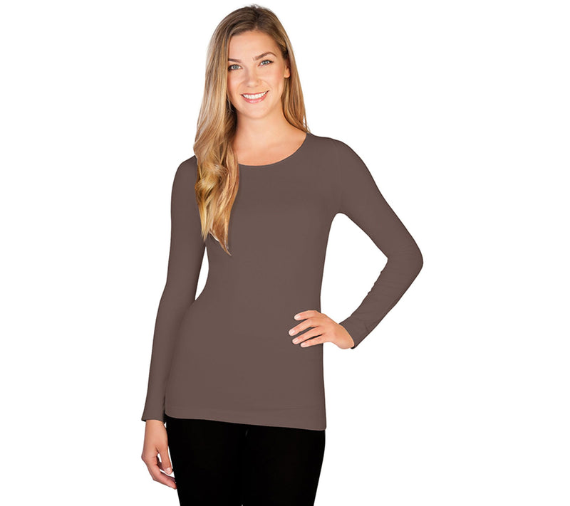 skinnytees Missy Long Sleeve Crew Neck Top — View 23