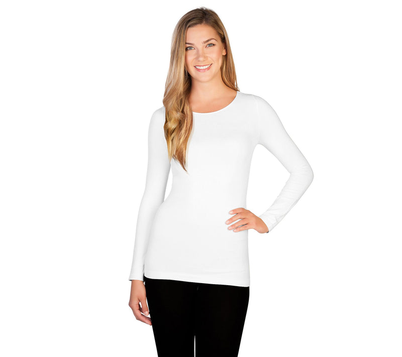 skinnytees Missy Long Sleeve Crew Neck Top — View 18