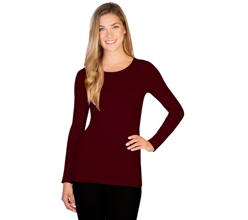 skinnytees Missy Long Sleeve Crew Neck Top — View 11