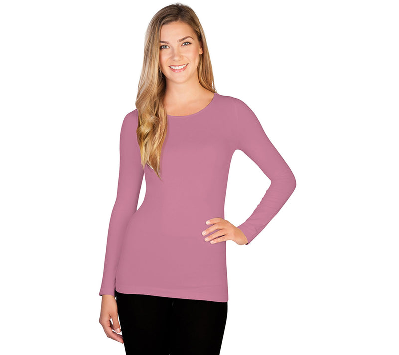 skinnytees Missy Long Sleeve Crew Neck Top — View 15