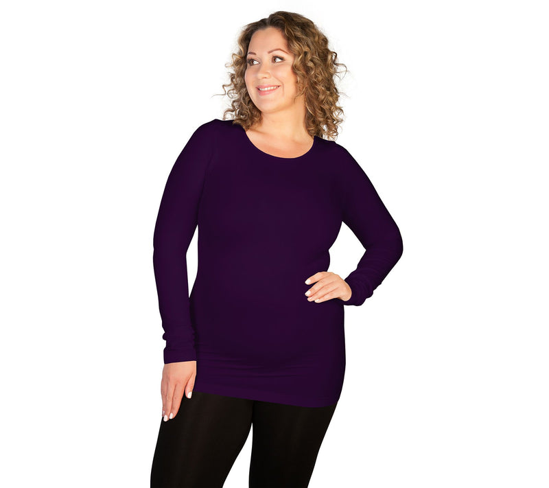 skinnytees Plus Long Sleeve Crew Neck — View 4
