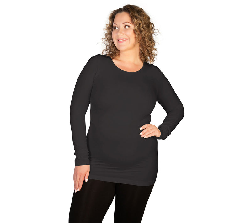 skinnytees Plus Long Sleeve Crew Neck — View 7