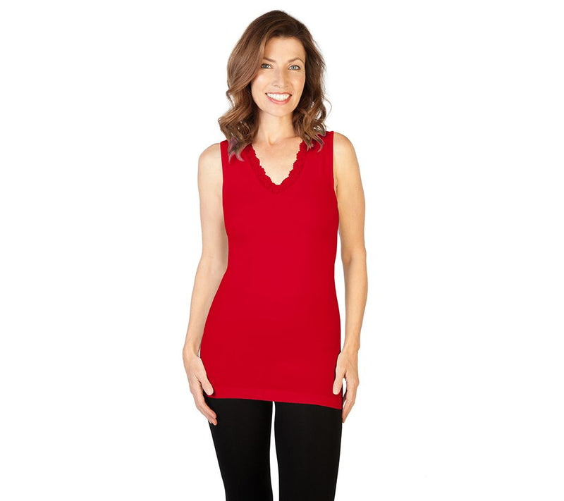 skinnytees Missy Lace V-Neck Tank — View 16