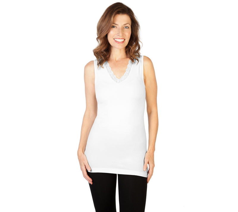 skinnytees Missy Lace V-Neck Tank — View 23