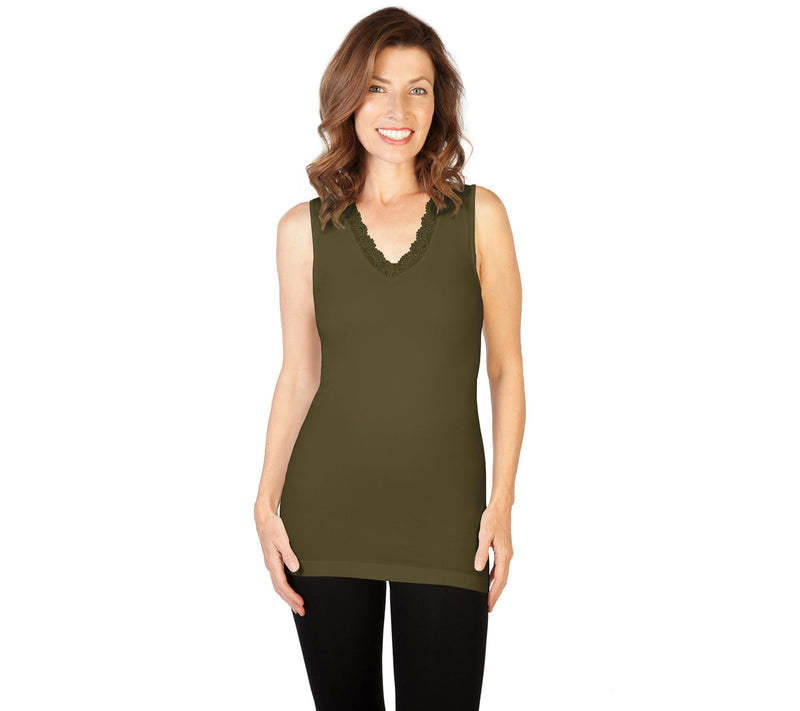 skinnytees Missy Lace V-Neck Tank — View 17