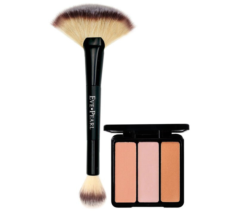 EVE PEARL Blush Trio & Fan Highlighter Brush — View 5