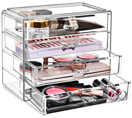 Sorbus Makeup & Jewelry Storage Case Display- 4Drawers
