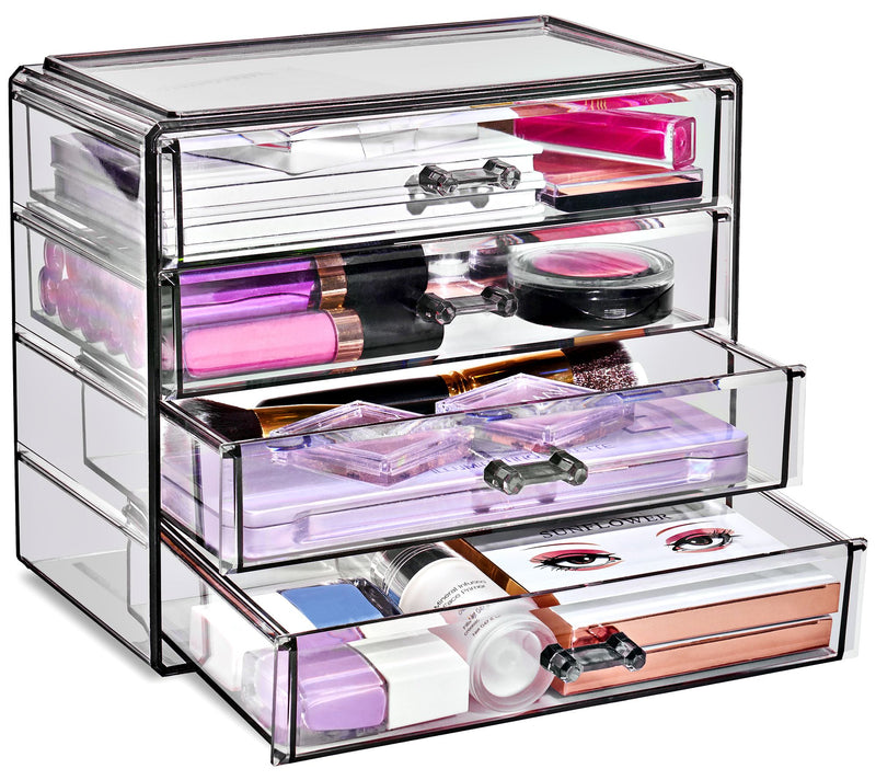 Sorbus Makeup & Jewelry Storage Case Display- 4Drawers — View 3