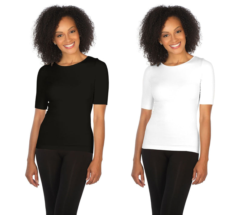 skinnytees Missy Elbow-Sleeve Crew-Neck Set of 2 T-Shirts — View 9