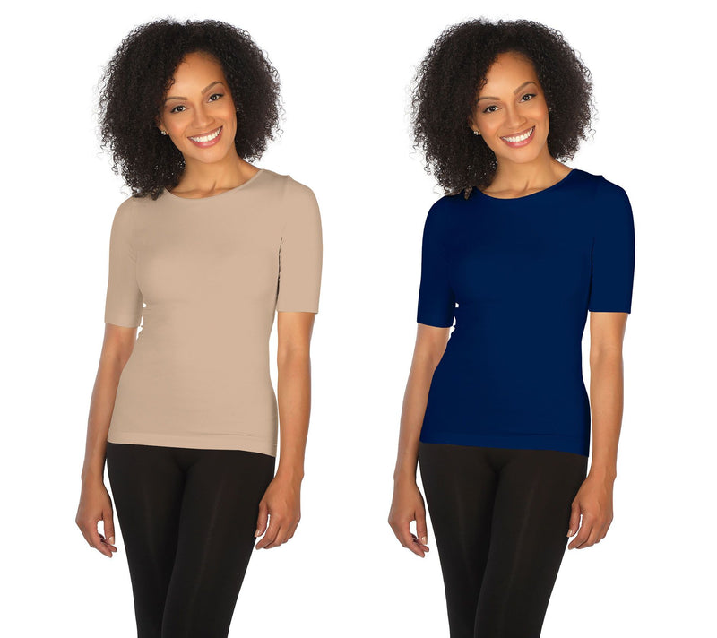 skinnytees Missy Elbow-Sleeve Crew-Neck Set of 2 T-Shirts — View 11