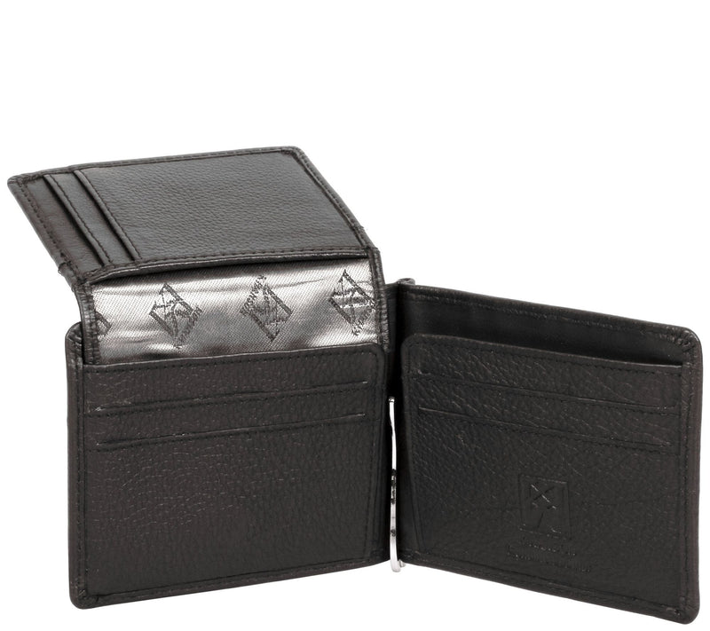 Karla Hanson RFID Blocking Leather Money Clip with Card Inser — View 3