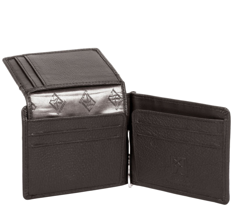Karla Hanson RFID Blocking Leather Money Clip with Card Inser — View 5