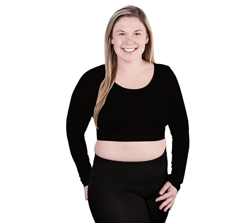 skinnytees Long Sleeve Crop Top - Plus — View 5