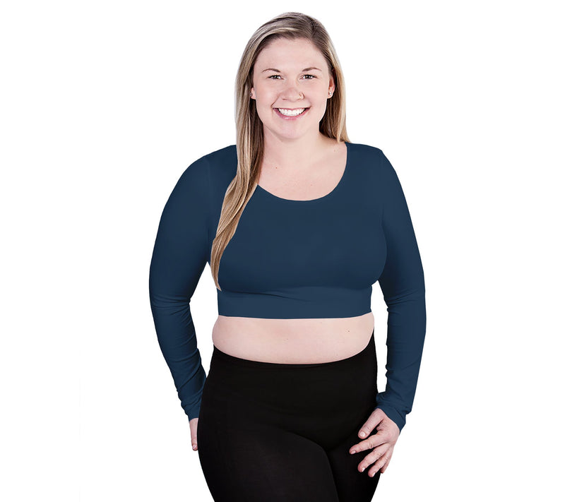 skinnytees Long Sleeve Crop Top - Plus — View 7