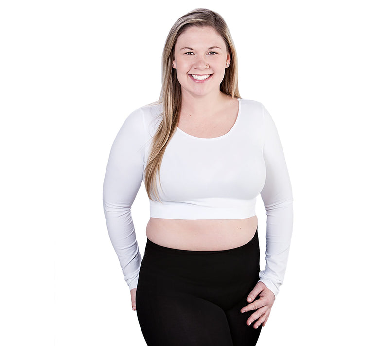 skinnytees Long Sleeve Crop Top - Plus — View 9