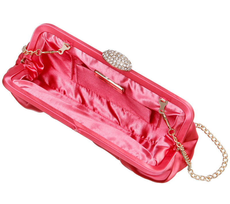 Nina Pleated Frame Clutch with Pave Clasp - Concord — View 27