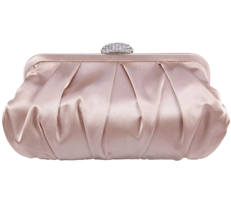 Nina Pleated Frame Clutch with Pave Clasp - Concord — View 7