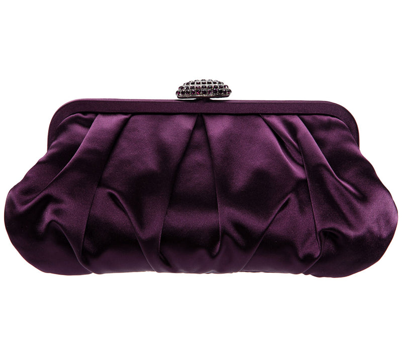 Nina Pleated Frame Clutch with Pave Clasp - Concord — View 11