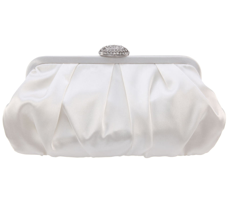 Nina Pleated Frame Clutch with Pave Clasp - Concord — View 13