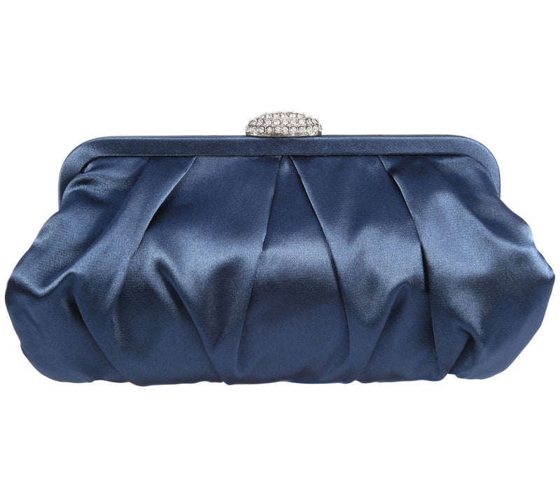 Nina Pleated Frame Clutch with Pave Clasp - Concord — View 15