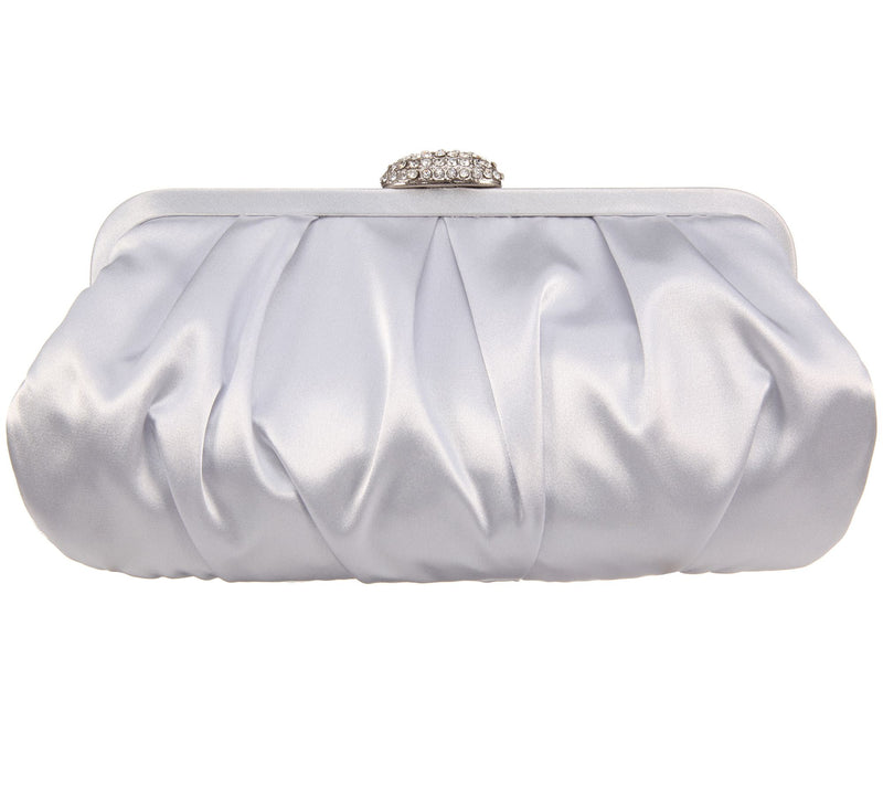 Nina Pleated Frame Clutch with Pave Clasp - Concord — View 21