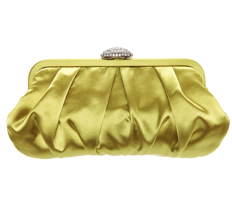 Nina Pleated Frame Clutch with Pave Clasp - Concord — View 25