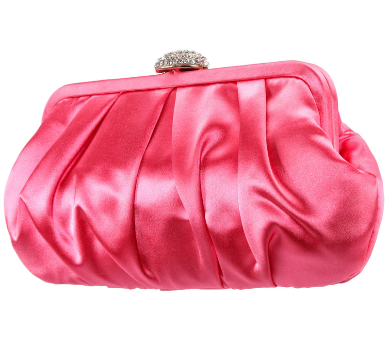 Nina Pleated Frame Clutch with Pave Clasp - Concord — View 26
