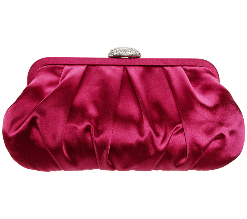 Nina Pleated Frame Clutch with Pave Clasp - Concord — View 9