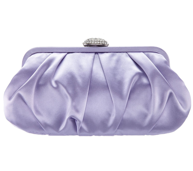 Nina Pleated Frame Clutch with Pave Clasp - Concord — View 19