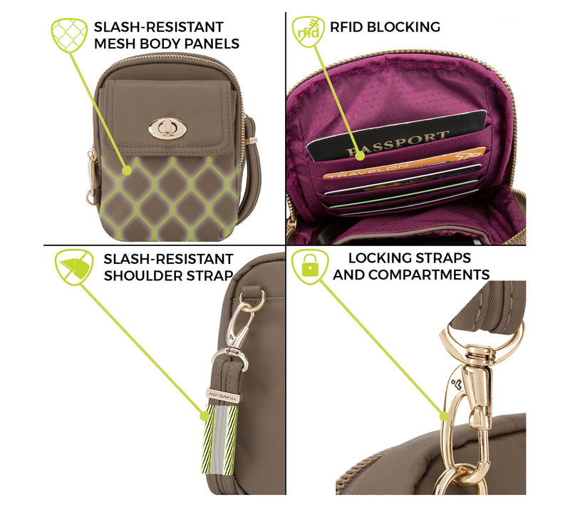Travelon Anti- Theft Tailored Crossbody Phone Pouch — View 10