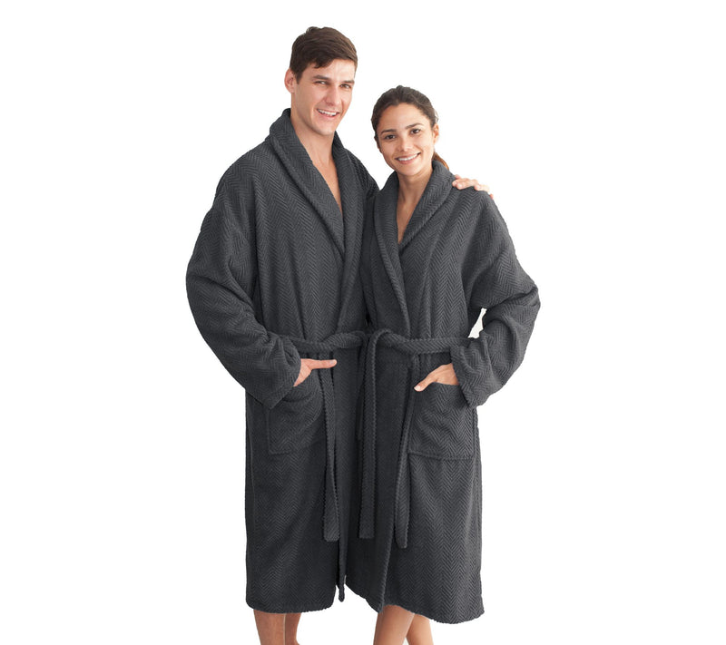 Linum Home Textiles Unisex Herringbone Weave Bathrobe — View 14