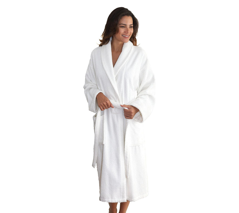 Linum Home Textiles Unisex Herringbone Weave Bathrobe — View 11