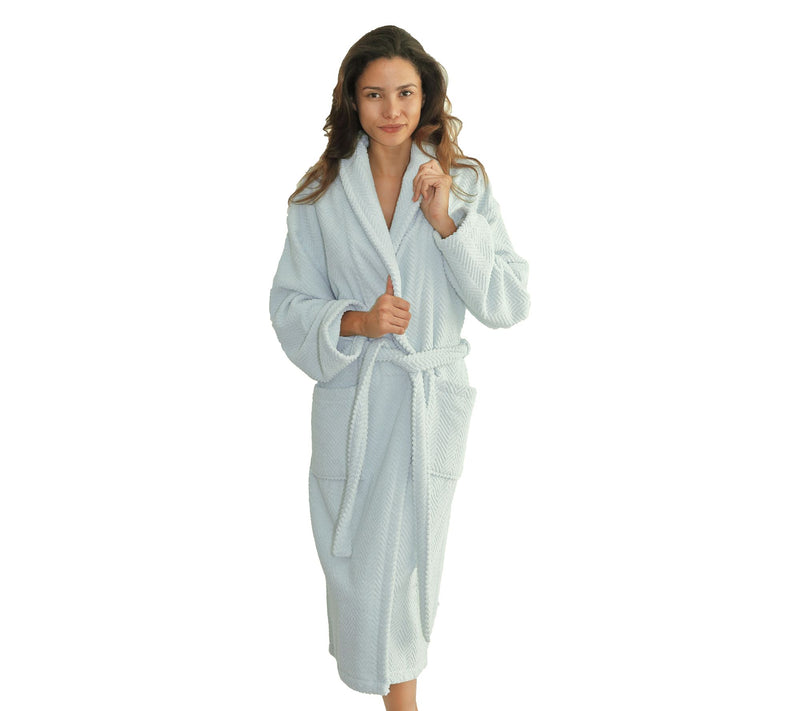 Linum Home Textiles Unisex Herringbone Weave Bathrobe — Main view