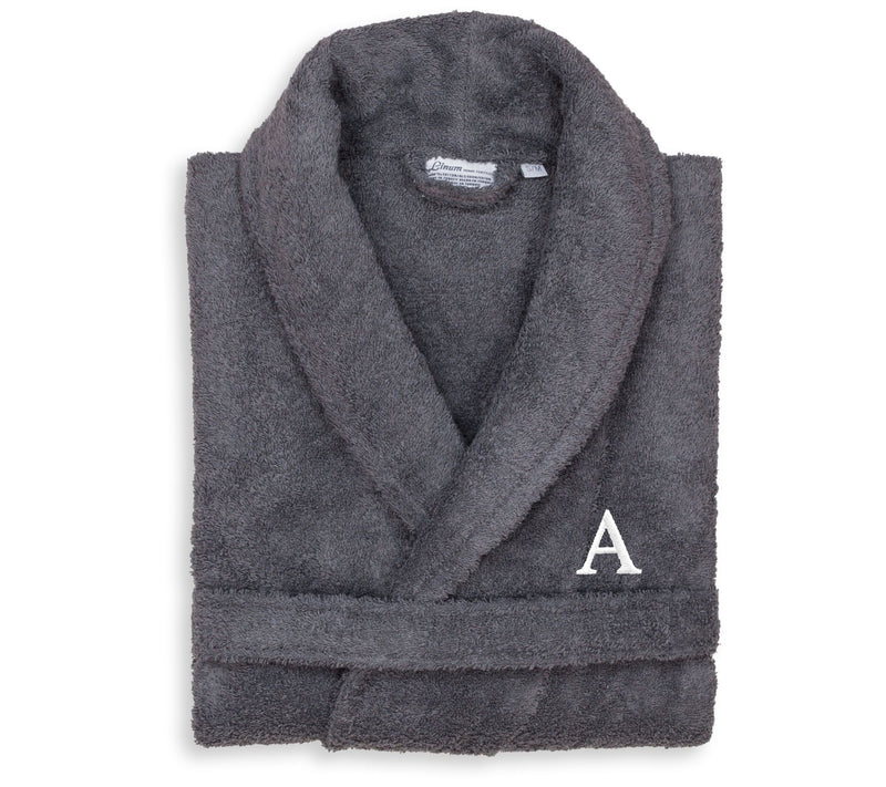 Linum Home Textiles Gray Personalized Terry Bathrobe — View 54