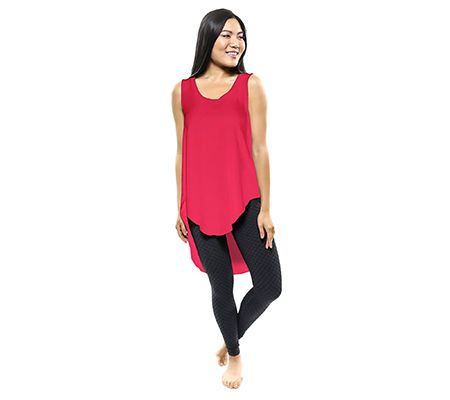 skinnytees Sleeveless Hi-Low Tunic with Back Pleat — View 5