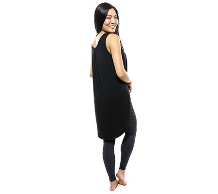 skinnytees Sleeveless Hi-Low Tunic with Back Pleat — View 6