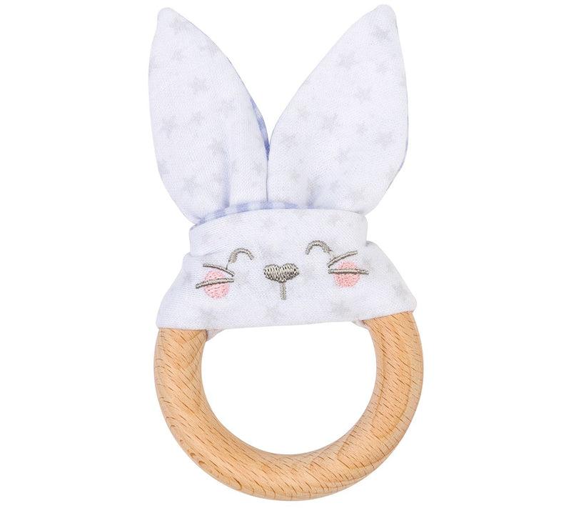 Saro By Kalencom Crackling Bunny Beech Wood Sensory Teether — View 3