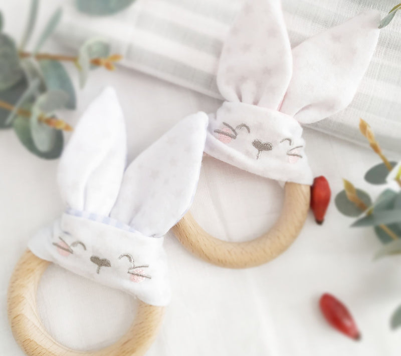 Saro By Kalencom Crackling Bunny Beech Wood Sensory Teether — View 9