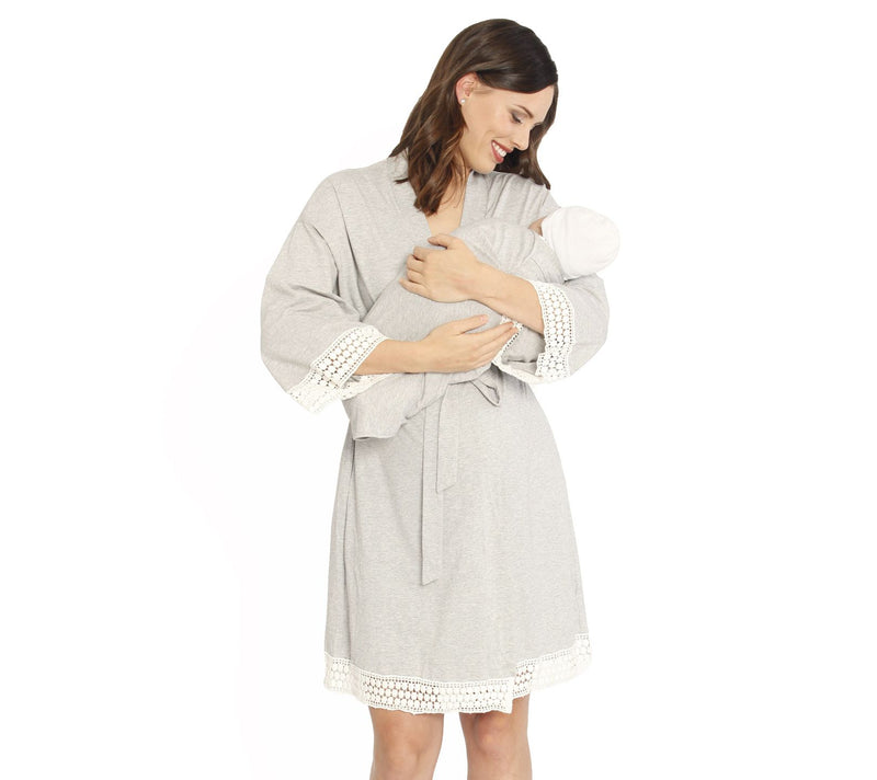 Blooming Women Maternity 3-Piece Hospital Robeand Dress Set — View 5