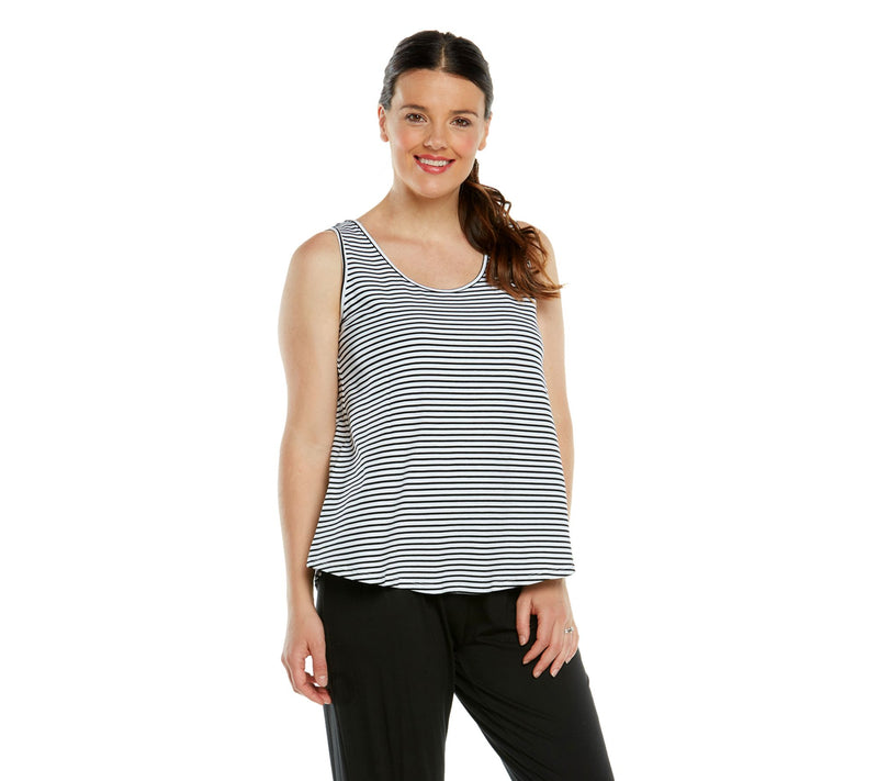 Blooming Women Sleeveless Stripe Tank Top — Main view