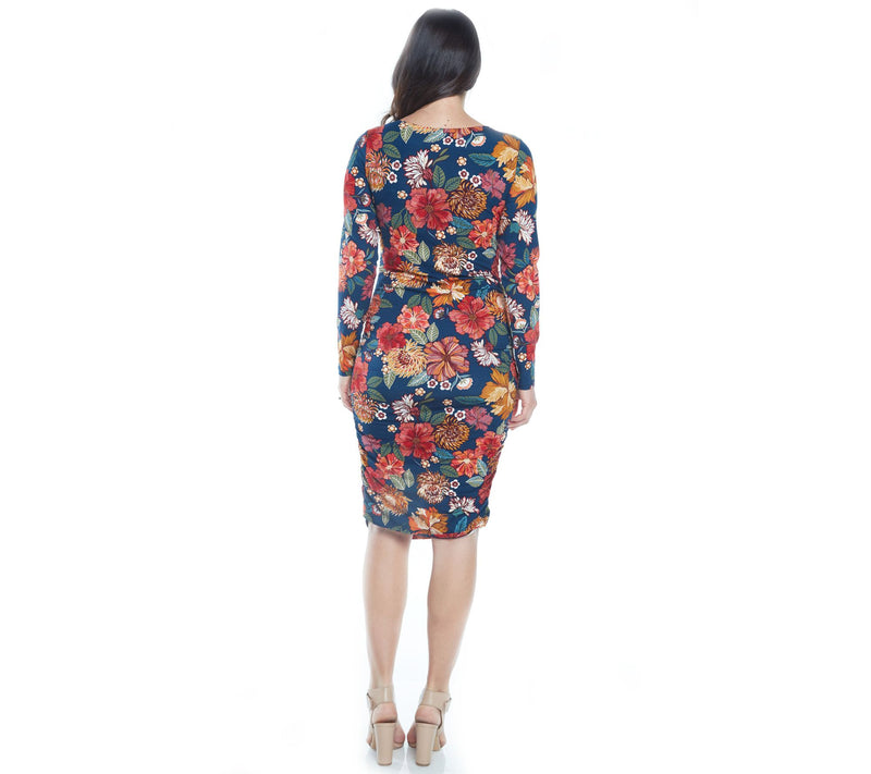 Blooming Women Maternity Printed Bodycon Dress — View 8