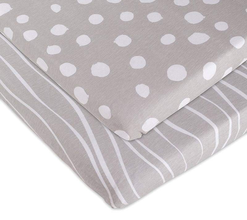 Ely's & Co. Set of 2 Gray Print Bassinet Sheets — Main view