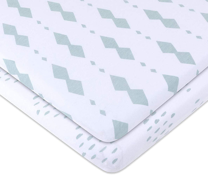 Ely's & Co. Set of 2 Diamond Print Sage Bassinet Sheets — Main view