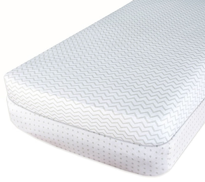 Ely's & Co. Set of 2 Gray Print Jersey Cotton Crib Sheets — Main view