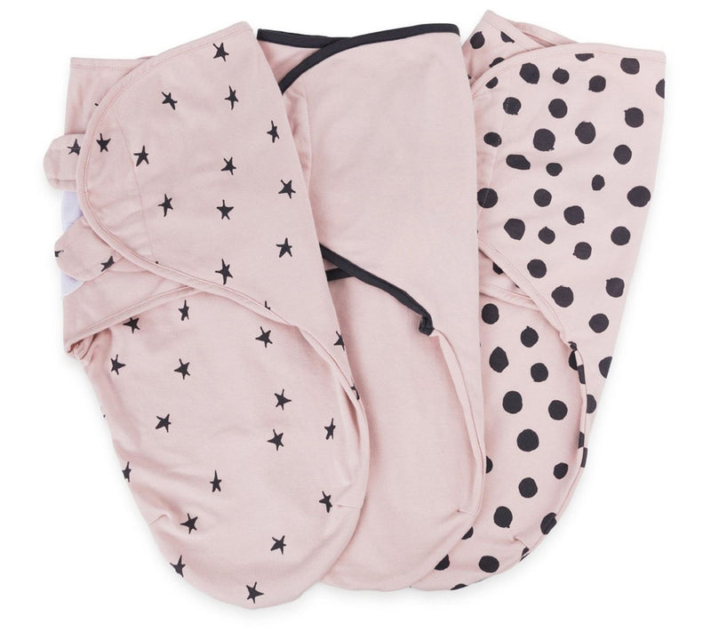 Ely's & Co. Set of 3 Pink Adjustable Swaddles — View 3
