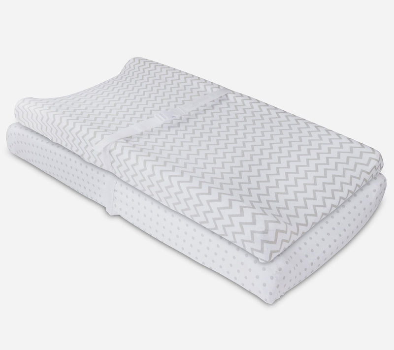 Ely's & Co. Set of 2 Grey Dot Changing Pad Cover, Cradle Shee — Main view
