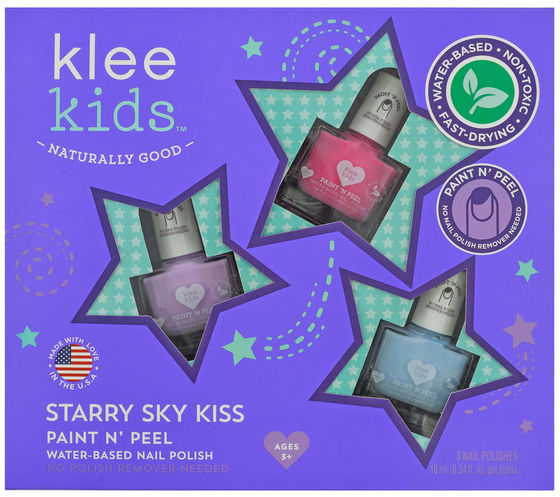 Klee Kids Starry Sky Kiss 3-Piece Peelable NailPolish Set — Main view