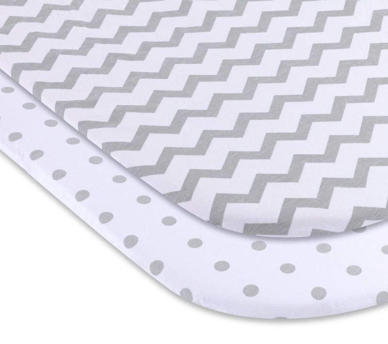 Ely's & Co. Set of 2 Gray Waterproof Bassinet Sheets — View 3